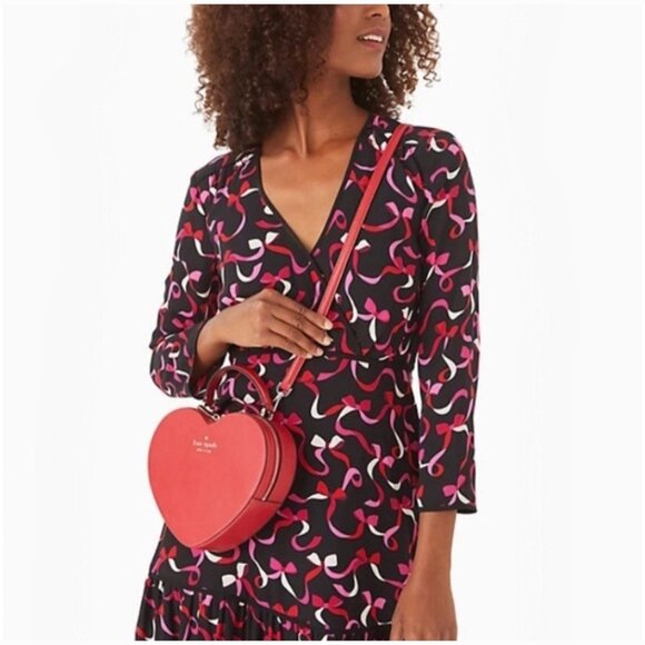 KATE SPADE NEW YORK LOVE SHACK CHERRY RED HEART CROSSBODY - Picture 2 of 13